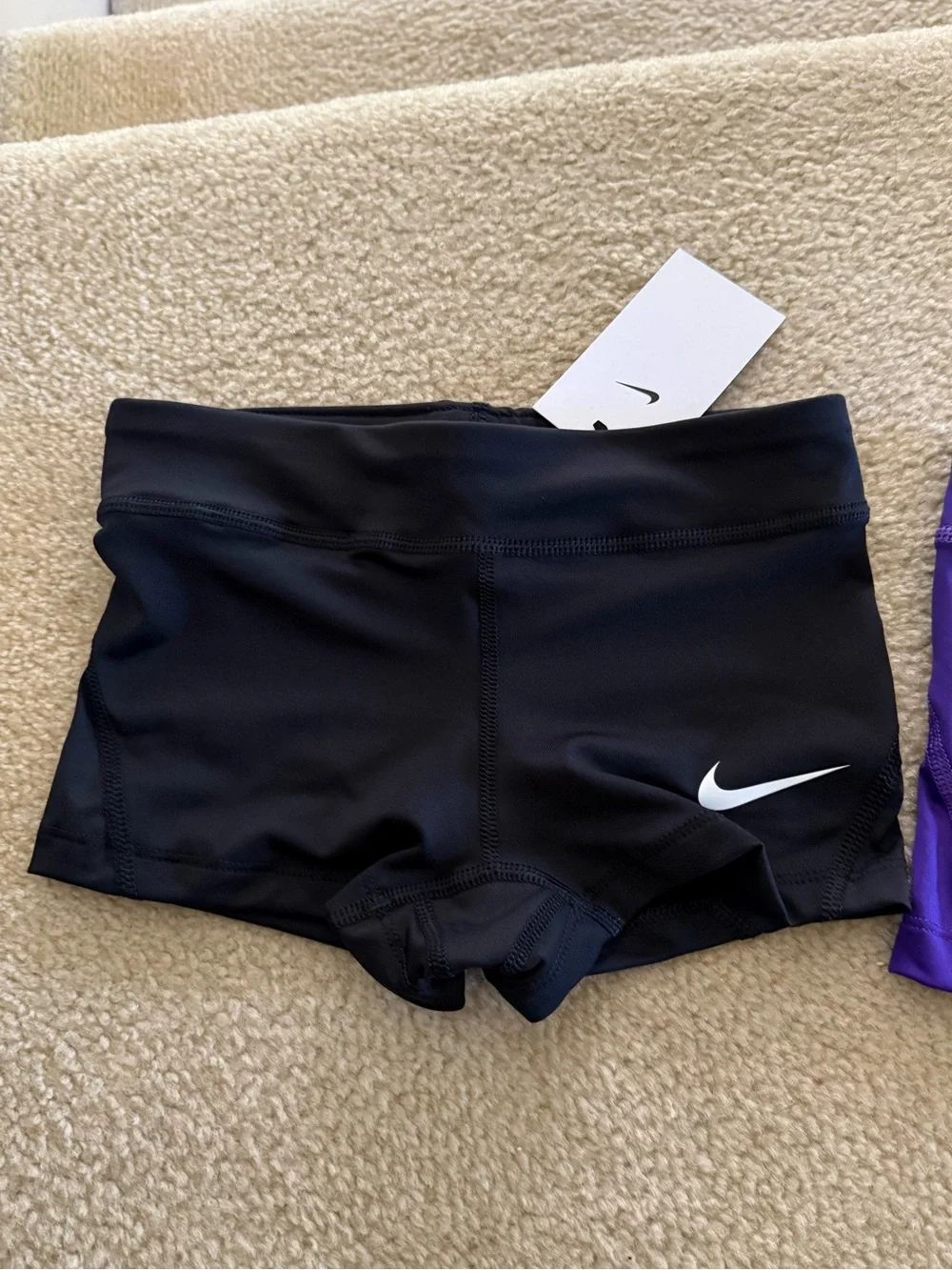 NWT Nike Girls Dri-Fit Bike Gymnastics Athletic Shorts - Black & Purple